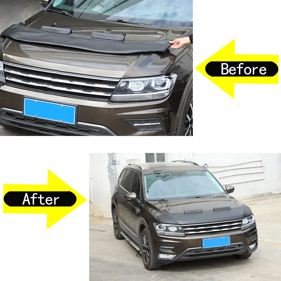 Car Hood Bonnet Mask Bra Cover Protector Fits For Volkswagen Tiguan 2018-2023 1X - Image 3 of 4