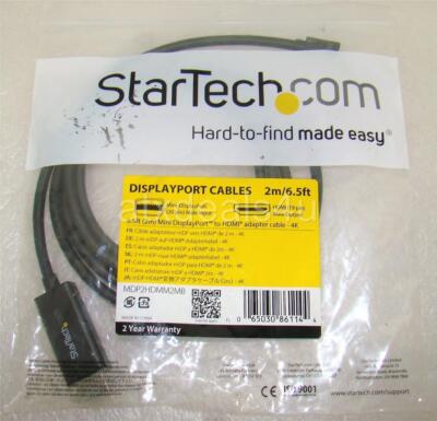 StarTech MDP2HDMM2MB Mini DsiplayPort to HDMI 4K 6FT Adapter Cable New