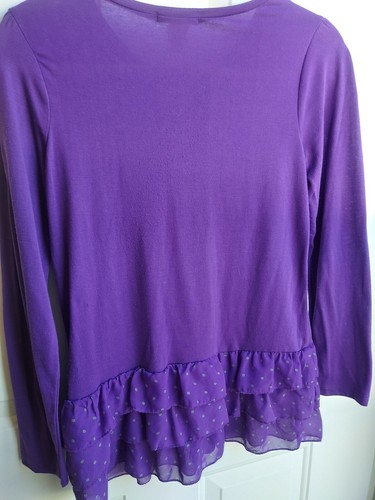 Beautiful Self Esteem Girl Teen Top Glitter Bling Long Sleeve Med. Pit2Pit 17" - Picture 3 of 12