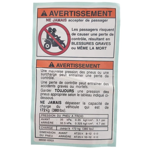 LABEL, TIRE (FRENCH) | E28