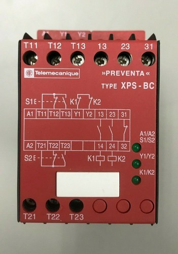 TELEMECANIQUE SAFETY MODULE 2 HAND CONTROL XPS-BC1110 MADE IN GERMANY 24VDC - Picture 2 of 5