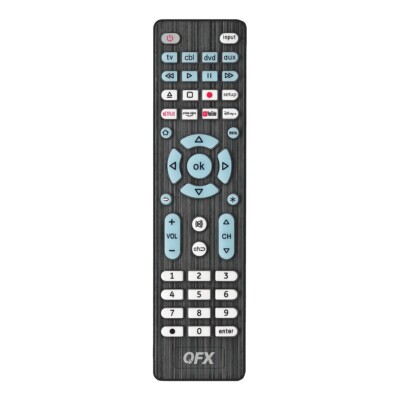 NEW QFX 4-IN-1  Universal Smart Remote Control With Top Streaming App Buttons