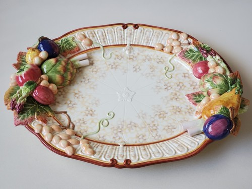 Fitz and Floyd ceramic Venetian Romance Platter. Vegetables. Thanksgiving. New - Picture 6 of 9