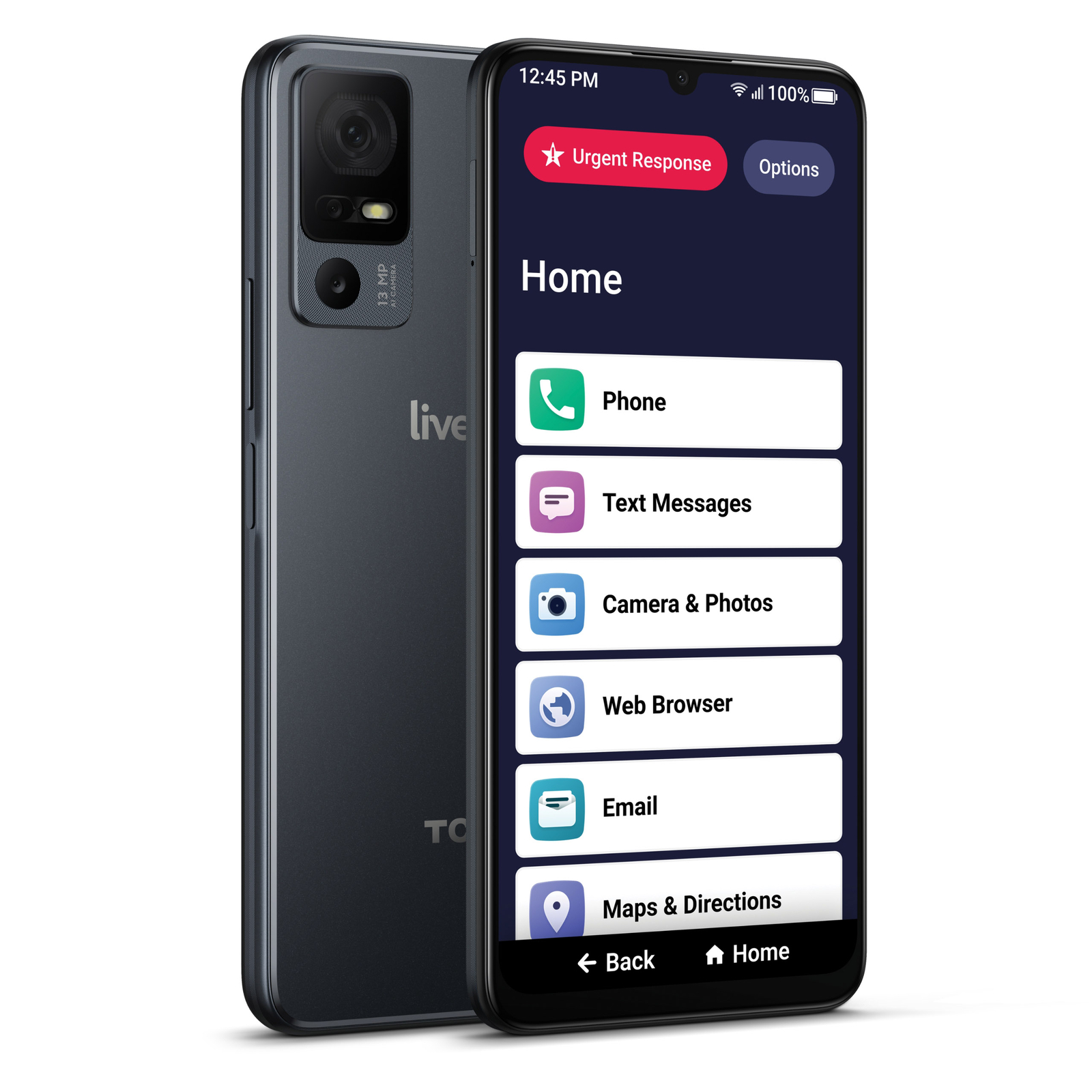 Смартфон Lively Jitterbug для пожилых людей с технологией Lively Plan 6,7 дюйма, черный
