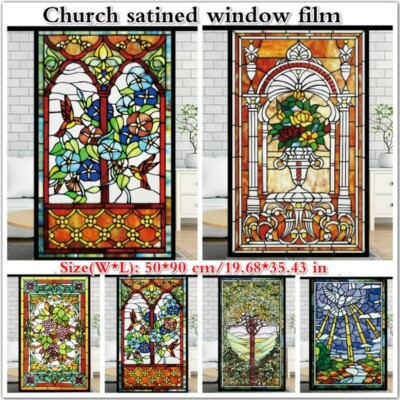 Pellicola Decorativa Per Vetri Chiesa 60x90 Cm | Effetto Vetrata Colorata, Adesivo Statico Per Privacy - 3