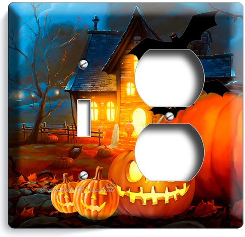 HALLOWEEN SCARY GHOST CALABAZAS INTERRUPTOR DE LUZ SALIDA DE PARED DECORACIÓN DE HABITACIÓN - Imagen 23 de 29