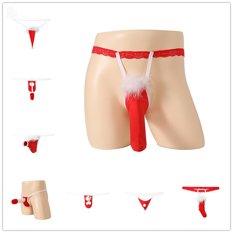 Men's Underwear Christmas Panties Low Waist T-back Sissy Thong Clubwear Sexy  Gay | eBay