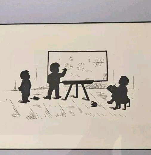 Helen Hinds Silhouettes Children Poems Scenes Set Of 3 Framed 12x9 1876 Nursery 