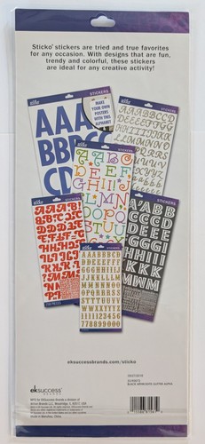 Large Black Aphrodite Glitter Alphabet Letters Numbers Scrapbook Stickers Sticko - Picture 3 of 3