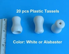 20 pcs Cord Plastic Tassel Drops Pull End 4 Blinds Shades White or Alabaster 