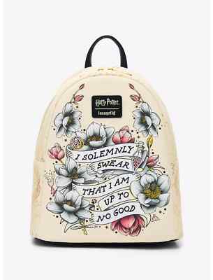 Loungefly Harry Potter Marauder's Map Floral Mini Backpack New With Tags 