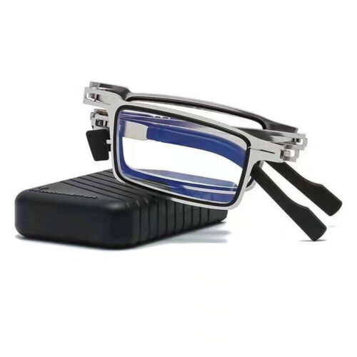 100-400 Degree Ultra Light Titanium Screwless Foldable Anti-Blue Reading Glasses - Foto 8 di 27