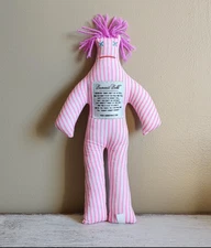 Dammit Doll 12" Pink Hair Blue eye Stripe Original Stress Relief Gag Gift NEW