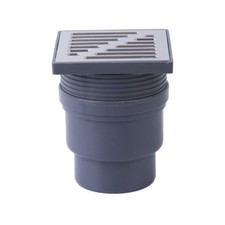 Aqbau Siphon de Sol Rouille Inox 150x150mm Dn 50mm Drain de Douche Gris