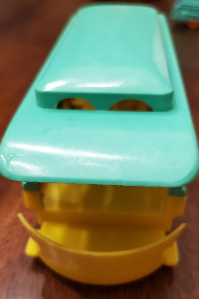 Carro de plástico duro vintage ideal para tirar de juguete Frisco Frolic teleférico 7" Foto 3 de 4