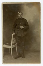 CARTE PHOTO Studio PARIS, un militaire uniforme képi moustaches 7ème Rg