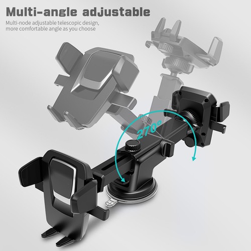 360 Car Windshield Phone Mount Holder For iPhone 16 15 14 13 Samsung S25 S24 S23 - Picture 5 of 12