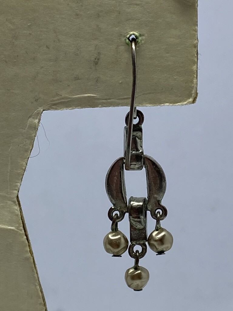 Antique! Custom Made Silver Earrings ~ Beautiful … - image 4