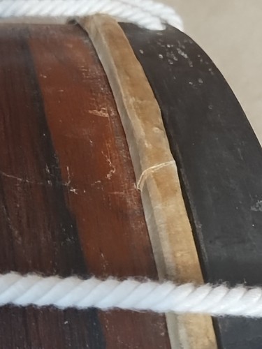 Antique USA Made Cowhide Wood Drum With Some Original Rope - Picture 4 of 10