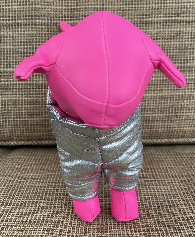 Victoria's Secret pink mini dog with silver jacket | eBay
