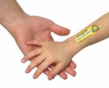 SAFETY TAT QUICK STICK WRITE-ON TATTOOS Emergency Contact Lost Kids Toddlers