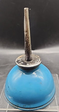Vtg EAGLE Blue Painted Thumb Pump Oiler Oil Can Made in USA 5" Tall 3.5" Wide