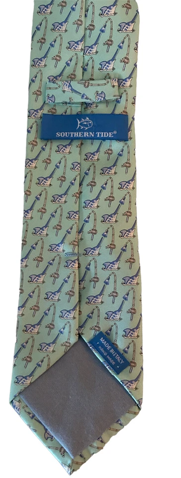 Vestido de seda SOUTHERN TIDE para hombre con logotipo de corbata espada pez azul Foto 4 de 4