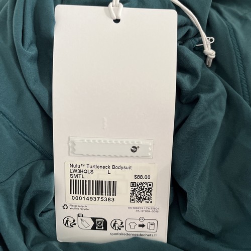 LULULEMON Wundermost Ultra-Soft Nulu Turtleneck Bodysuit NWT storm teal - Picture 4 of 4