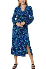 IMAN Global Chic Runway Jersey Dress & Tie Front Topper Set Navy