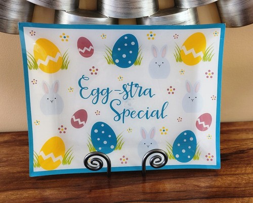 *SALE* TEMPTATIONS EGGHUNT SET OF 3 GLASS PLATTERS - Picture 6 of 11