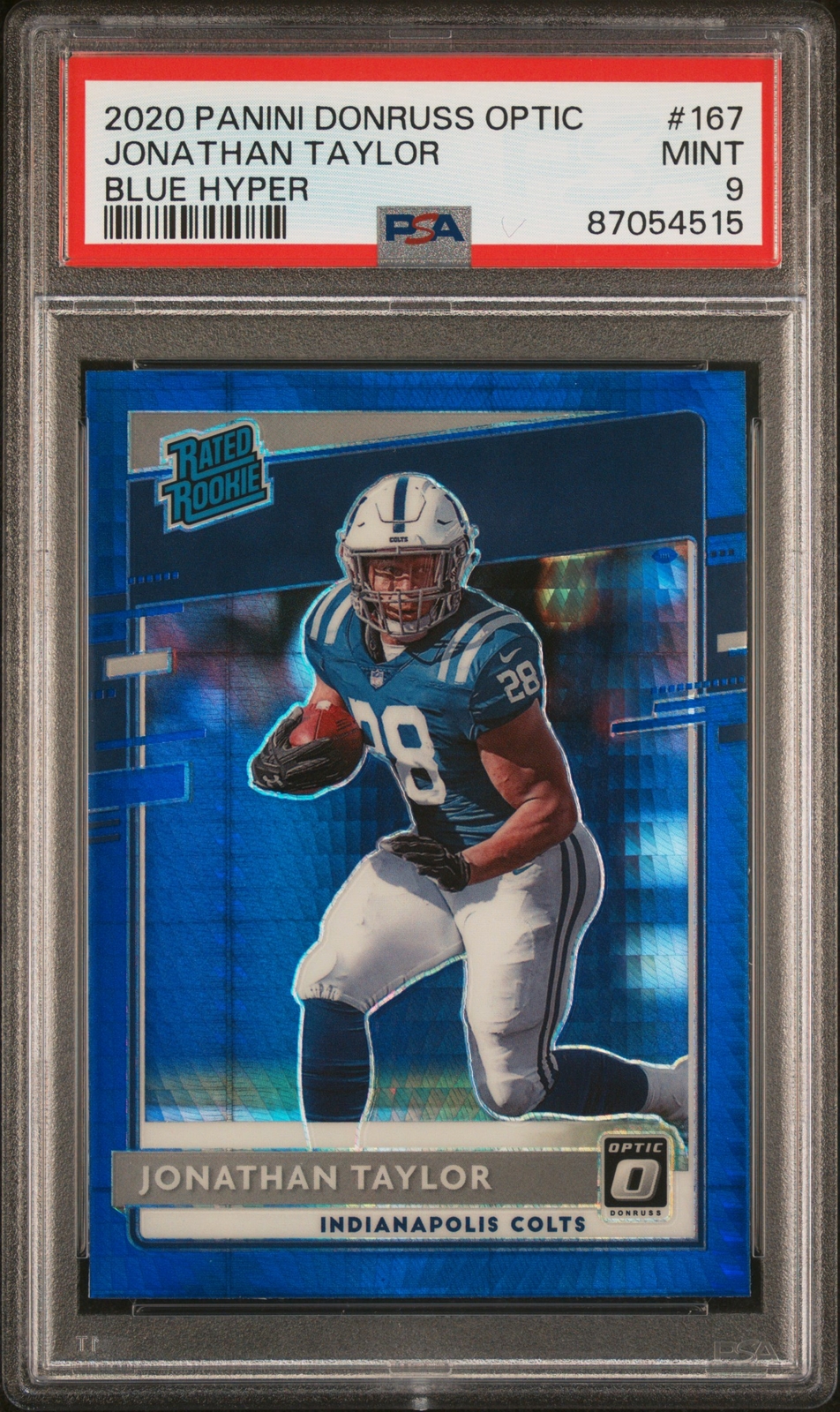 2020 Panini Donruss Optic #167 Jonathan Taylor Blue Hyper PSA 9