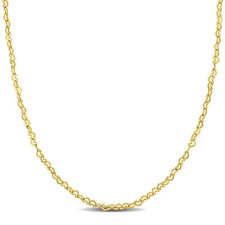 Amour 14k Yellow Gold 2mm Heart Link Necklace - 18 in.
