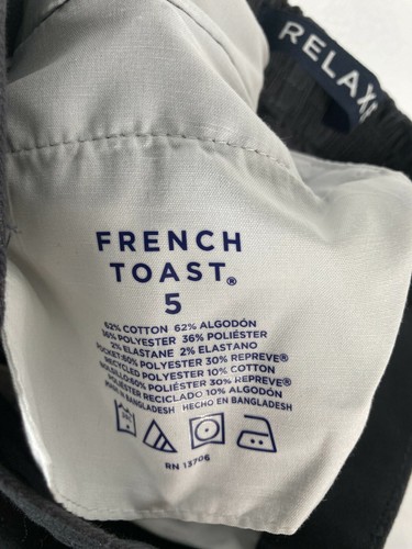 French Toast Boy/Kid Sz 5 Adjustable Waist Stretch Straight Fit Chino Pants Blue - Picture 6 of 6