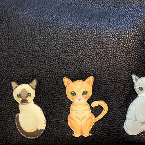 Sitzende Katzen klassische weiche Leder kleine Umhängetasche Katzentasche - Mala Leder 7225 65 - Bild 7 von 14