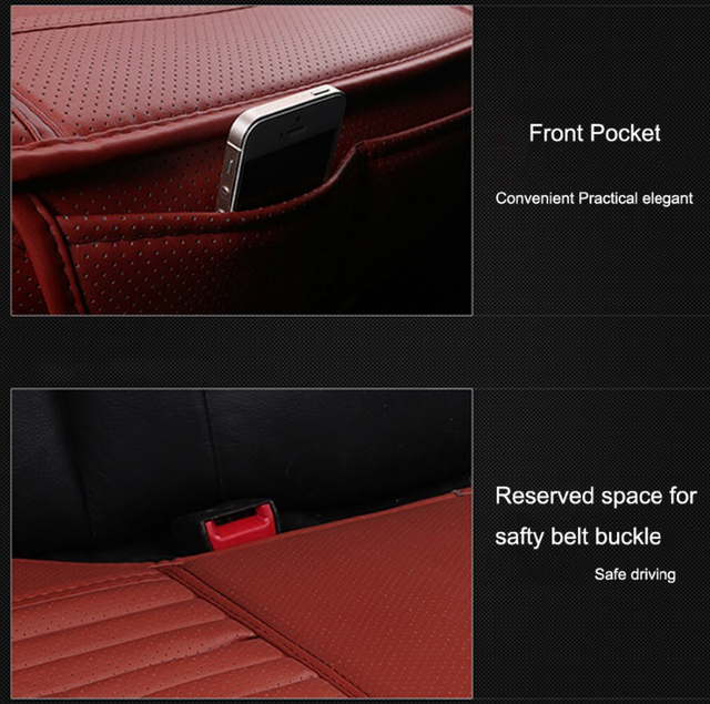 Four Seasons Universal Dani Leather Charcoal Car Seat Cushion HIGH