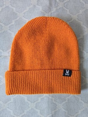 PSYCHO BUNNY NEW WOOL Orange Beanie OS