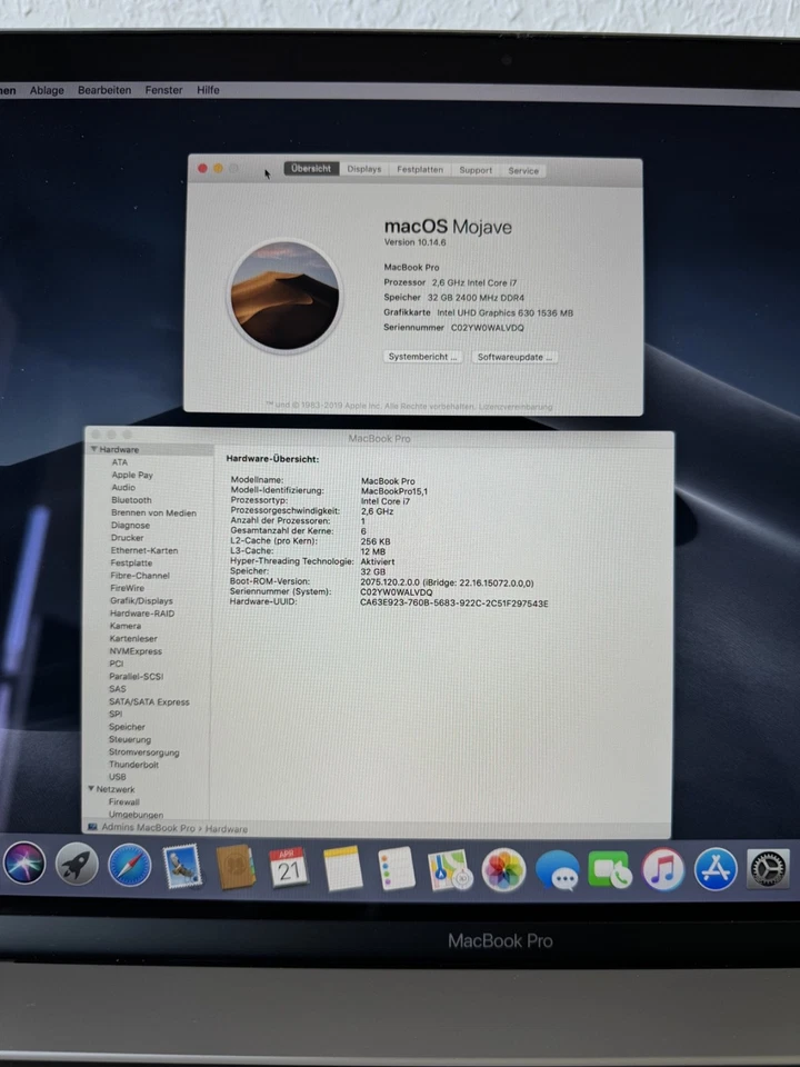 Apple MacBook Pro 15" 2019 · i7 · 32GB · 1TB, Foto 4 von 5