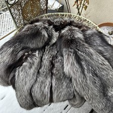 Silberfuchs Echtfell Jacke Gr.S-M Neu! Luxus! Pelzjacke