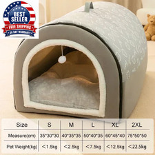 Winter Warm Dog House Detachable Pet Sleeping Bed for Small Medium Dogs Cats Sof
