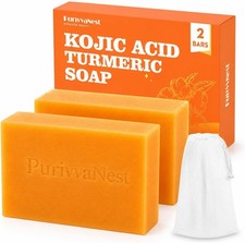 Kojic Acid Turmeric Soap Bar Dark Spot Remover for face and body Even Skin Tone,
