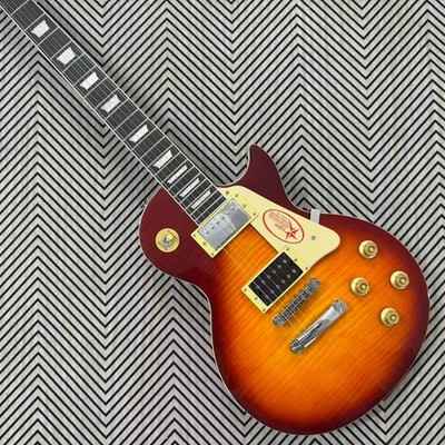 US Orange LP Electric Guitar - Flame Maple Top Mahogany Body HH pickups