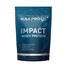 NAKPRO Impact Whey Protein 1kg Chocolate|24g Protein 4.9g BCAA Digestive Enzymes