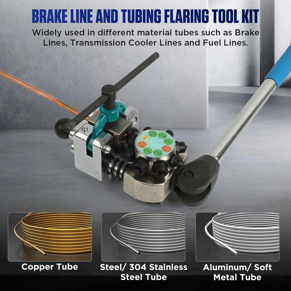 Brake Line Flaring Tool Kit - 45° Single, Bubble, Double Flares - 3/16", 1/ - Image 2 of 4