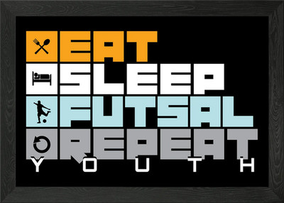 Futsal Team Fußball Indoor gerahmtes Wandbild Poster Leinwanddruck Bild