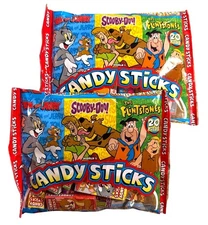 2pc Set 1.83oz/20ct per Bag WORLD’S Candy Sticks Scooby-Doo Tom & Jerry Nut-free