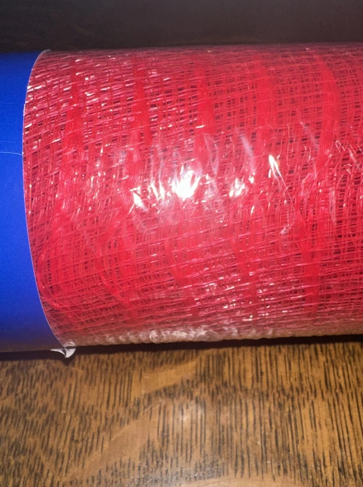 10 in. X 30 Ft. Red Decorative Mesh Decor Crafts Christmas Patriotic Valentine - Image 2 of 3