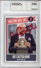 JOE CASTIGLIONE SIGNED CUSTOM CARD BECKETT BAS AUTOGRAPH BOSTON RED SOX HOF