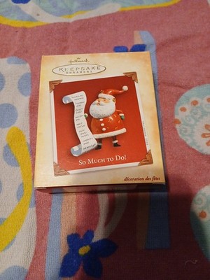 Hallmark Keepsake  So Much to Do!  Santa Christmas Ornament 2004 New