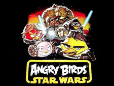 New Star Wars Angry Birds Black Cotton T-Shirt by Fifth Sun Men's Medium