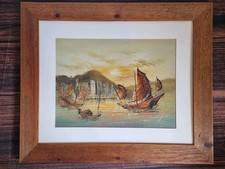 Stunning Hong Kong Harbour Original oil painting. Victoria Harbour